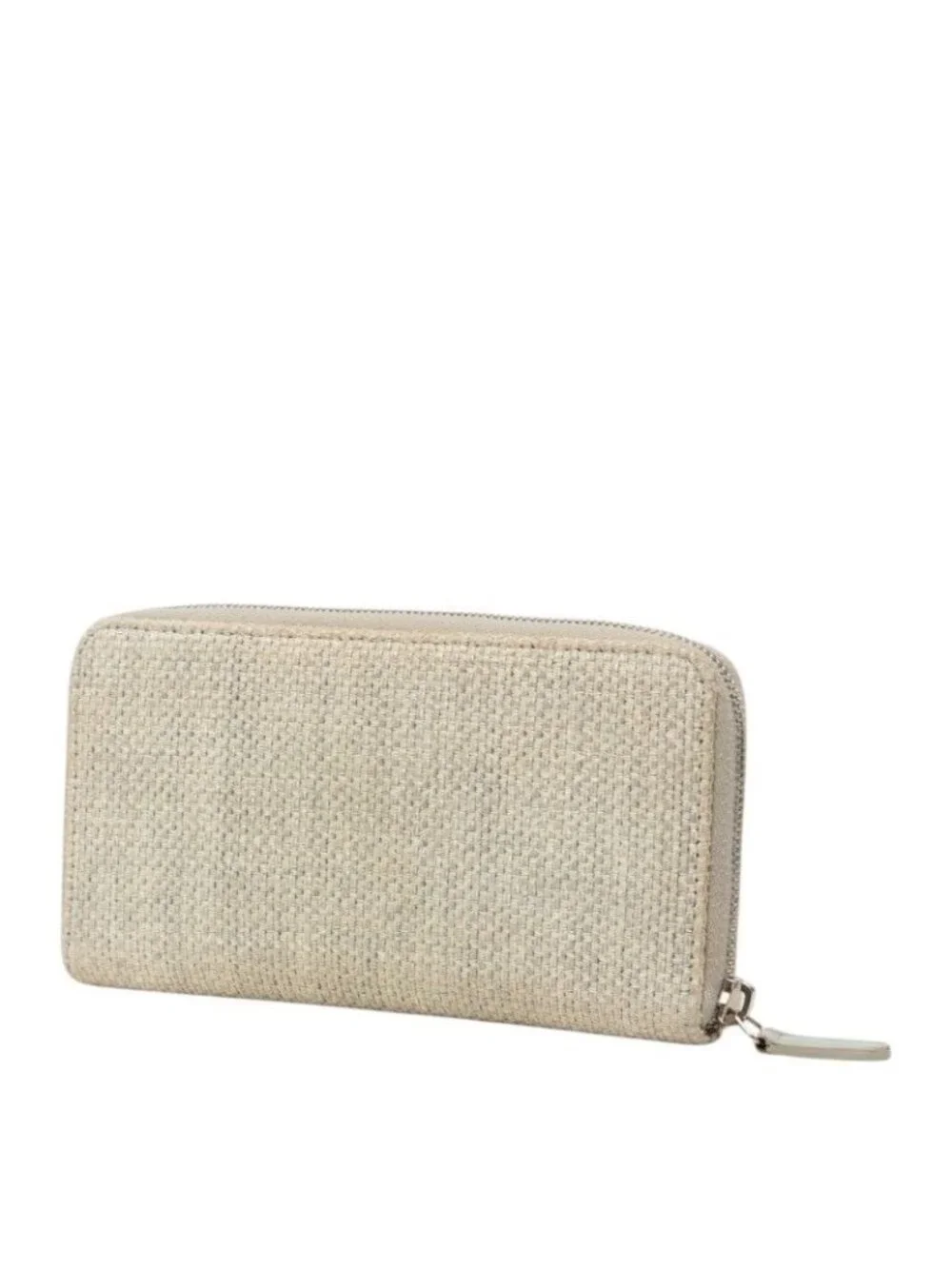 Chanel Deauville Line Zip Around Wallet Gray Tweed